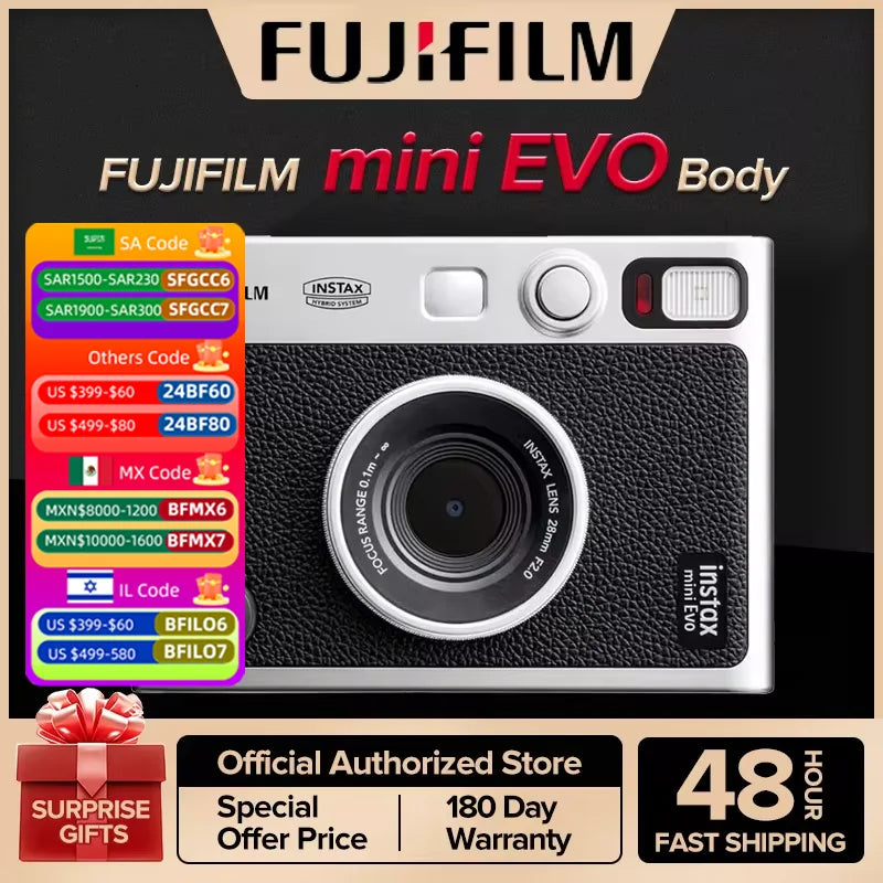 FUJIFILM INSTAX Instant Camera INSTAX Mini EVO Children's Fashion Retro Style Dating Essentials Mini11 With 20 Film Pack Kit